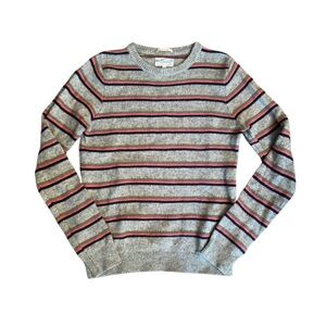 Vintage Gant Cotton Wool Striped Sweater XS Gray Crewneck Scandi Fisherman